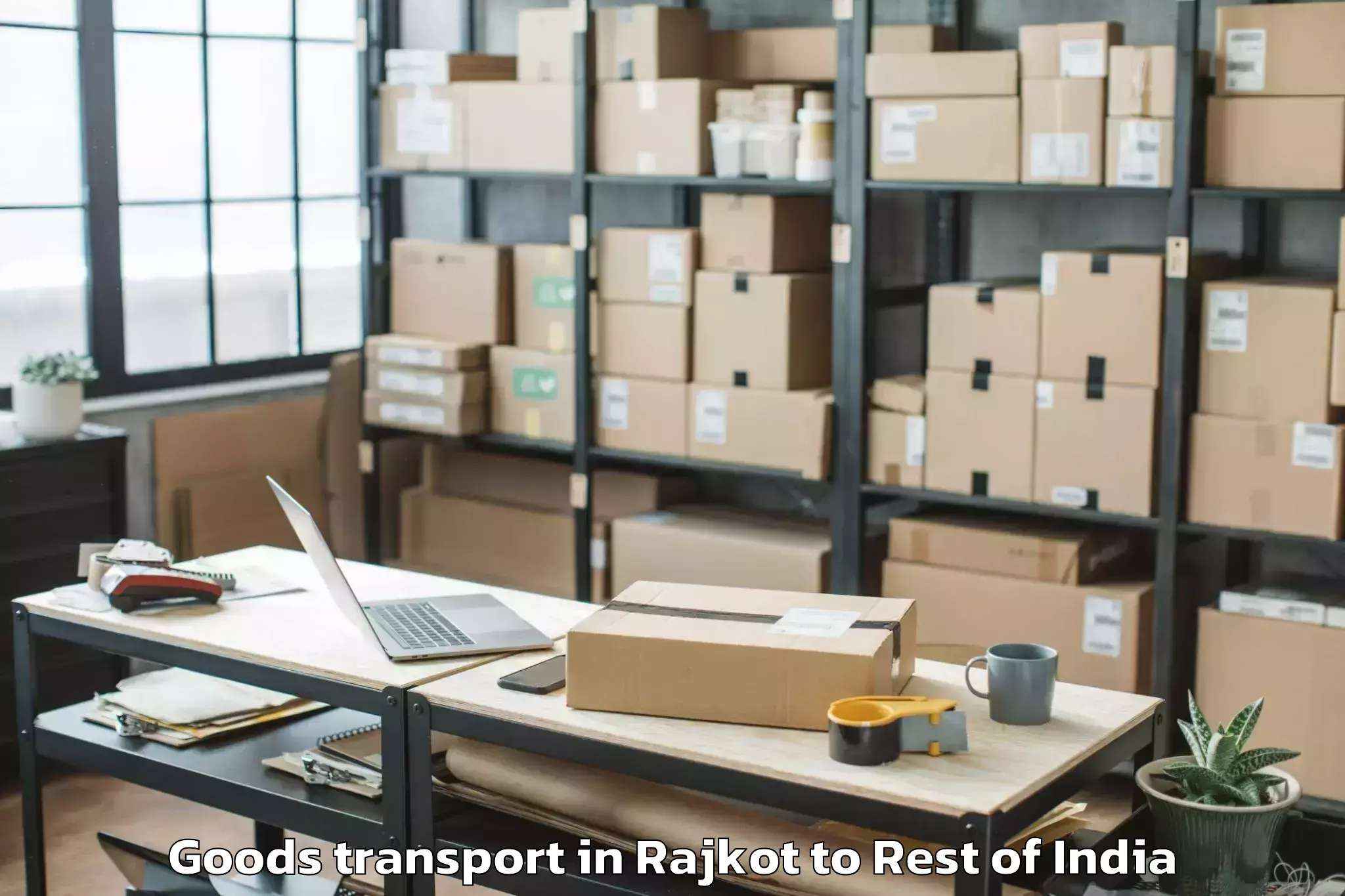 Reliable Rajkot to Awantipora Goods Transport